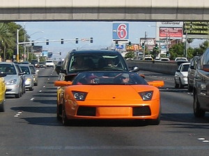 Las Vegas Strip Lamborghini Murcielago Spyder Orange