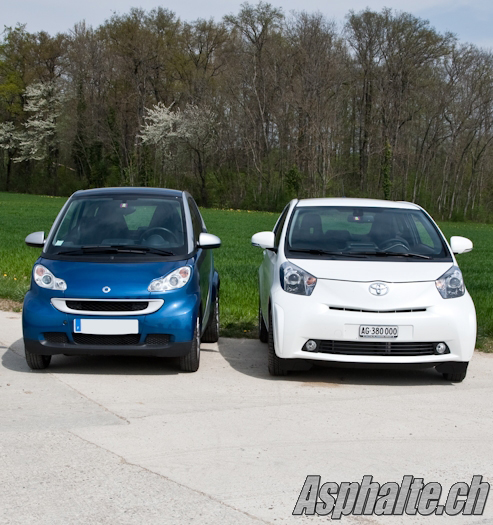 Essai comparatif Toyota iQ Smart ForTwo