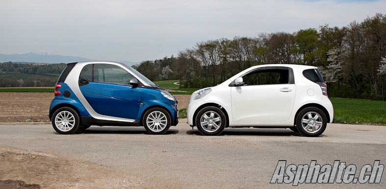 Essai comparatif Toyota iQ Smart ForTwo