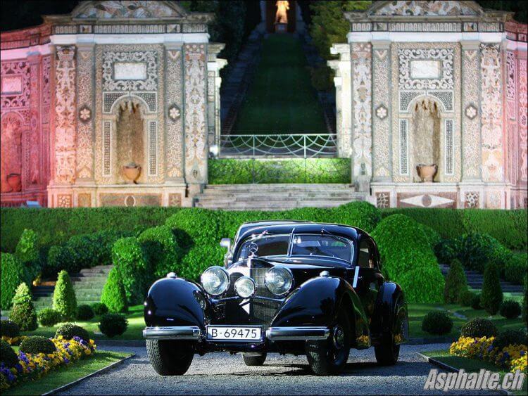 Mercedes 540 K Autobahnkurier coupé 1938. Elle a remporté la Coppa d'Oro Villa d'Este cette année. Concurrent: Arturo Keller (MEX)