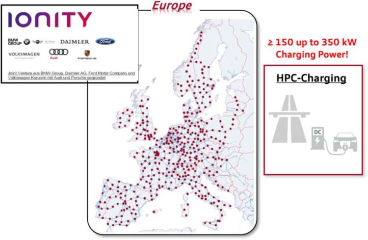 Réseau charge ionity carte europe