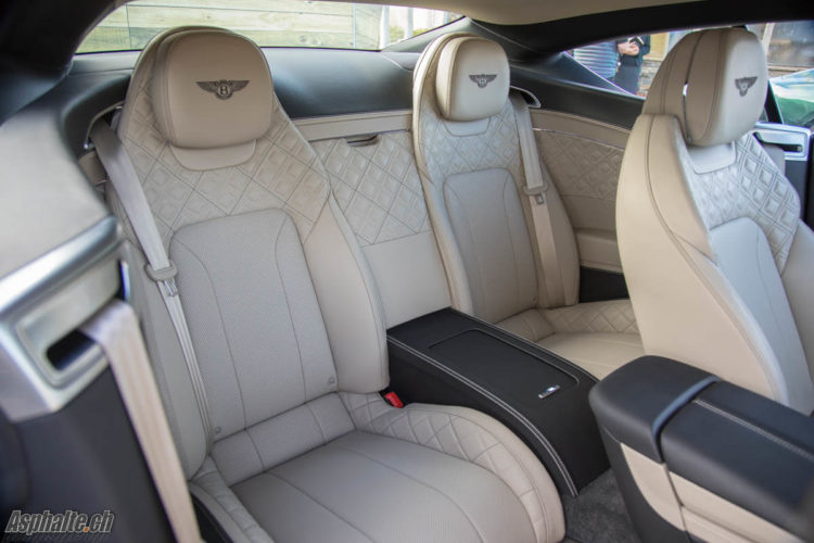 Essai Bentley Continental GT mk3 sièges arrière