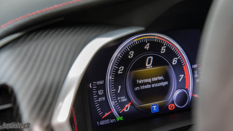 Essai Corvette Grand Sport Torch Red compteur
