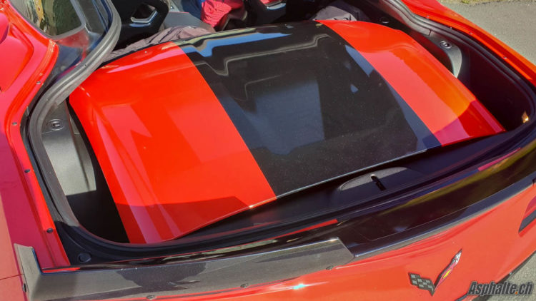 Essai Corvette Grand Sport Torch Red Toit Targa Coffre