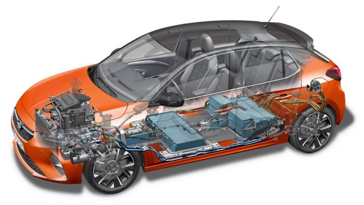 Opel Corsa-e écorché
