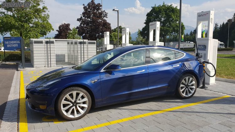 Essai Tesla Model 3 Dual Motor ionity Neuenkirch