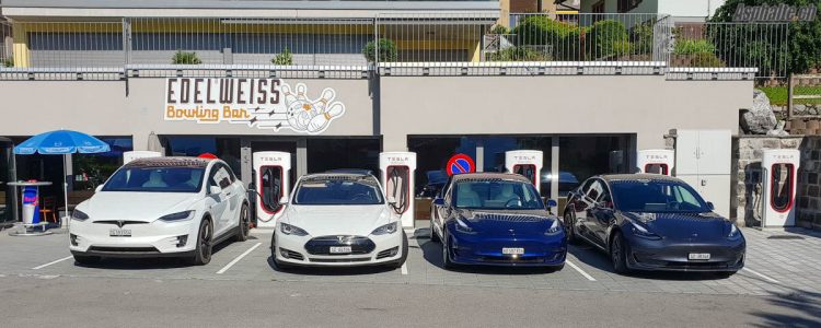 Essai Tesla Model 3 Dual Motor Superchargeur Flüelen