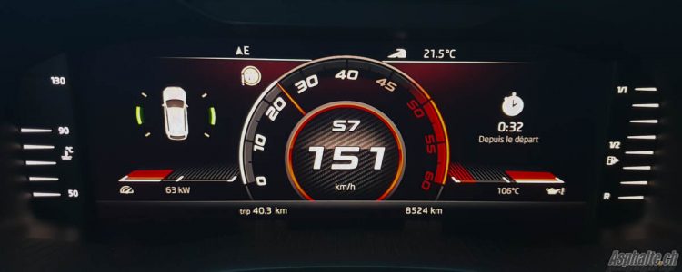 Essai Skoda Kodiaq RS compteurs